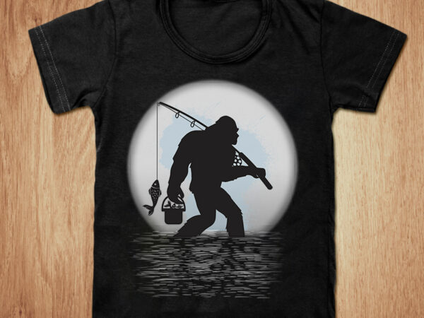 Squatch Fisherman Graphic T-Shirt