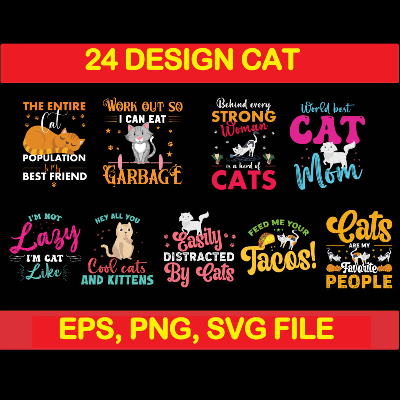 Cat bundle svg, cat svg, black cat svg, cat design, design cat bundle, cat vector, cat funny, cat design