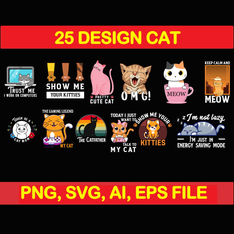 Cat bundle svg, cat svg, black cat svg, cat design, design cat bundle ...