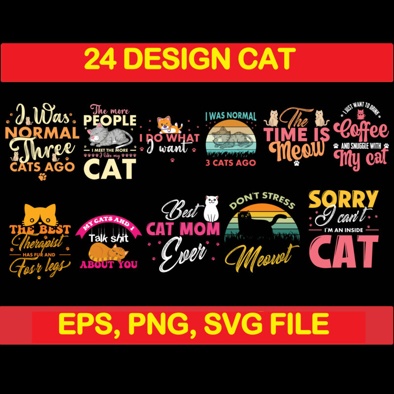 Cat bundle svg, cat svg, black cat svg, cat design, design cat bundle, cat vector, cat funny, cat design