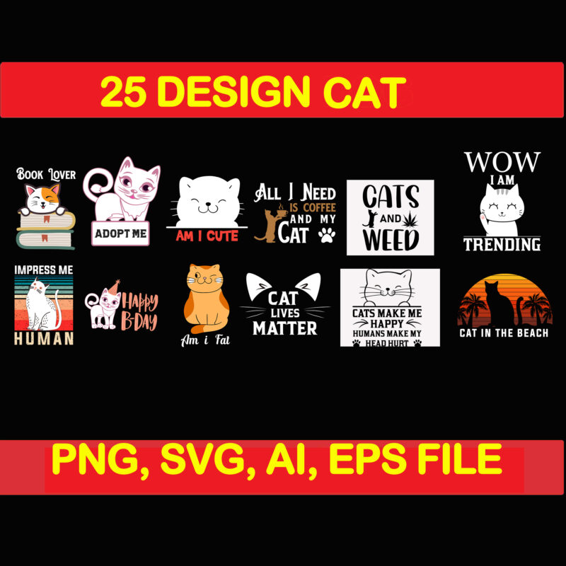 Cat bundle svg, cat svg, black cat svg, cat design, design cat bundle ...