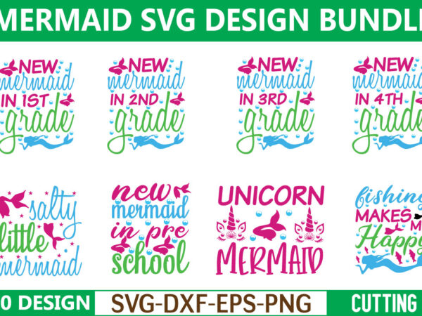 Mermaid svg bundle t shirt designs for sale