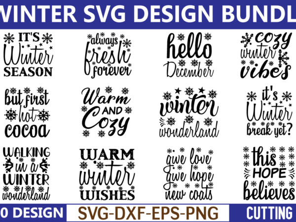 Winter svg design bundle for sale!