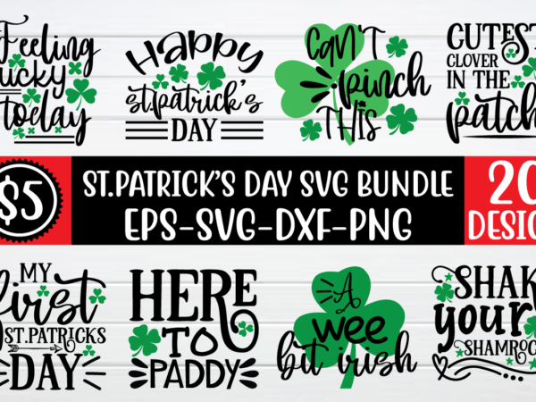 St-patricks-day svg bundle t shirt template vector