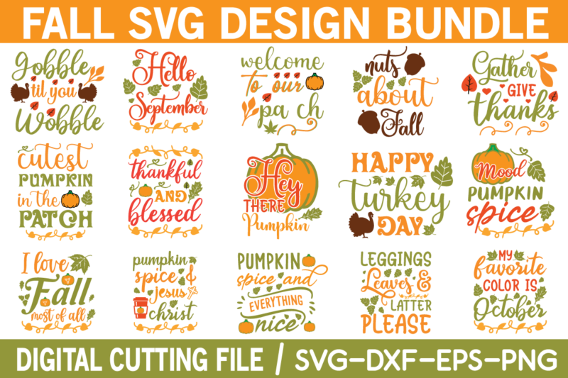 Fall svg bundle t shirt graphic design