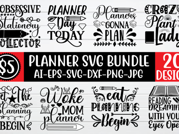 Planner svg bundle for sale! t shirt illustration