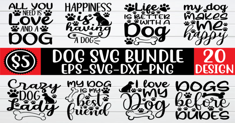 Dog svg bundle t shirt vector illustration