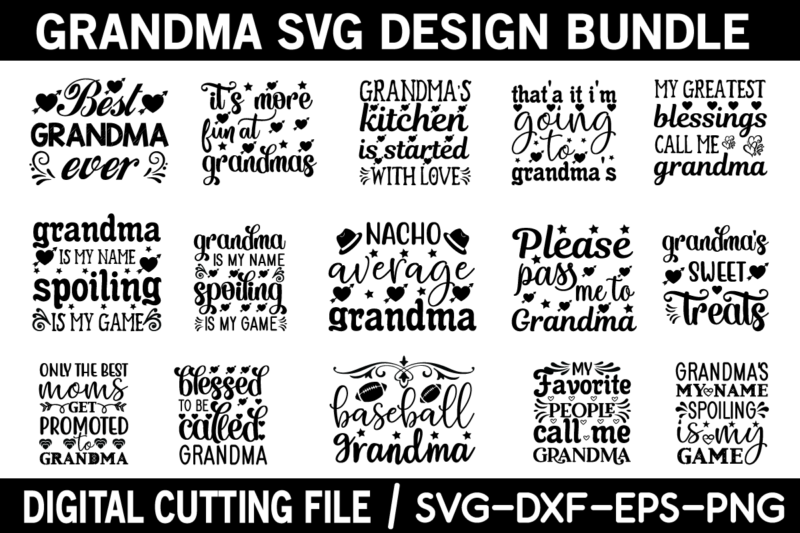 Grandma svg design bundle cut file