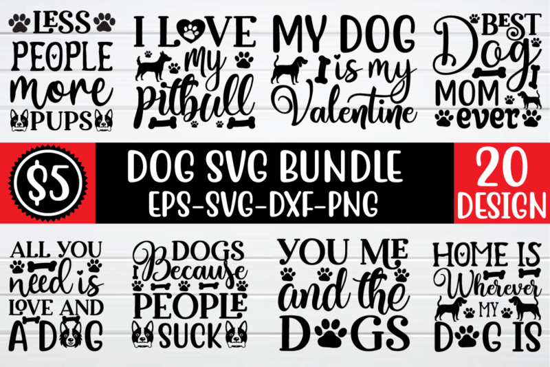 Dog svg bundle t shirt vector illustration