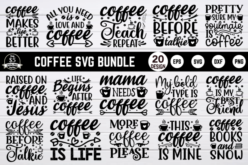 Coffee svg bundle t shirt vector file