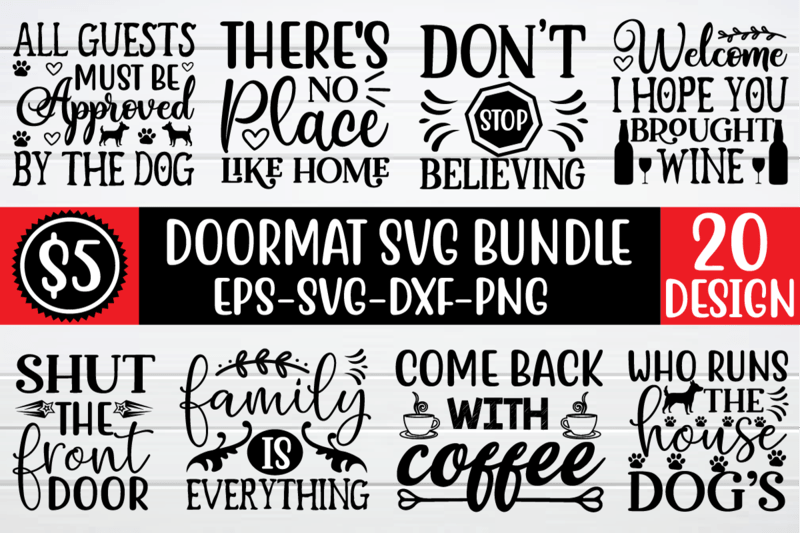 Doormat svg bundle t shirt vector illustration - Buy t-shirt designs