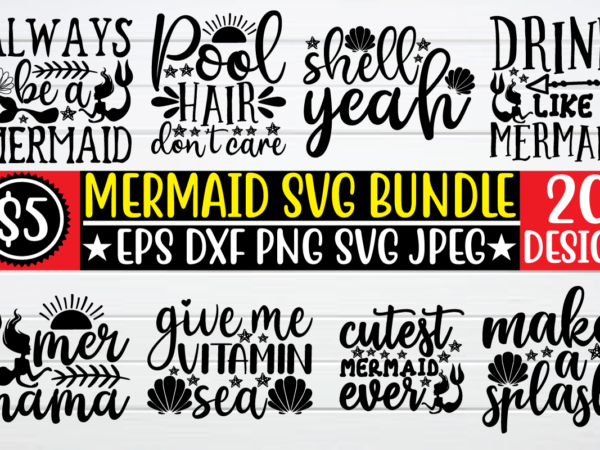 Mermaid svg bundle graphic t shirt