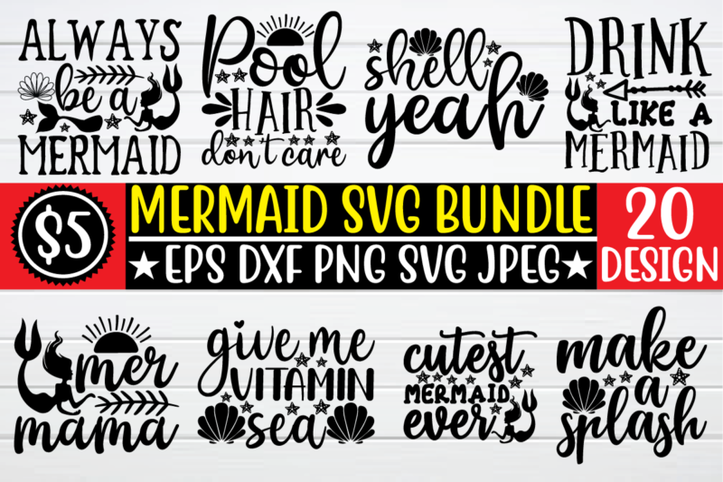 Mermaid svg bundle graphic t shirt