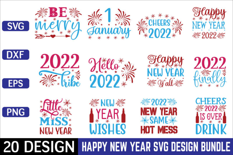 New Year SVG Bundle for sale!