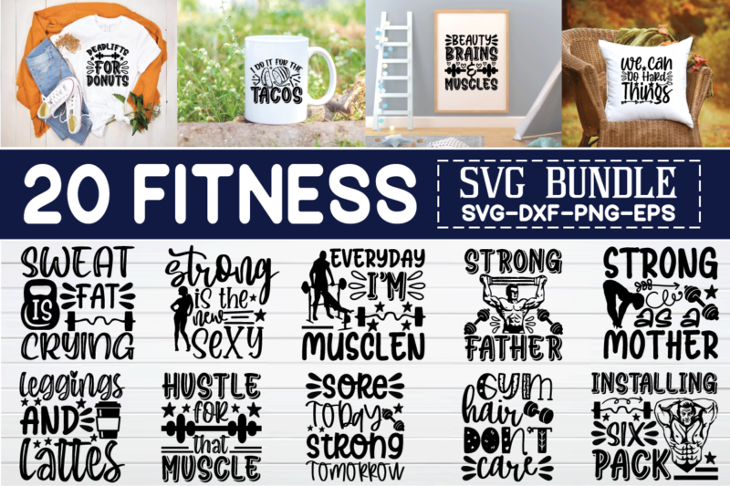 Fitness svg bundle t shirt graphic design