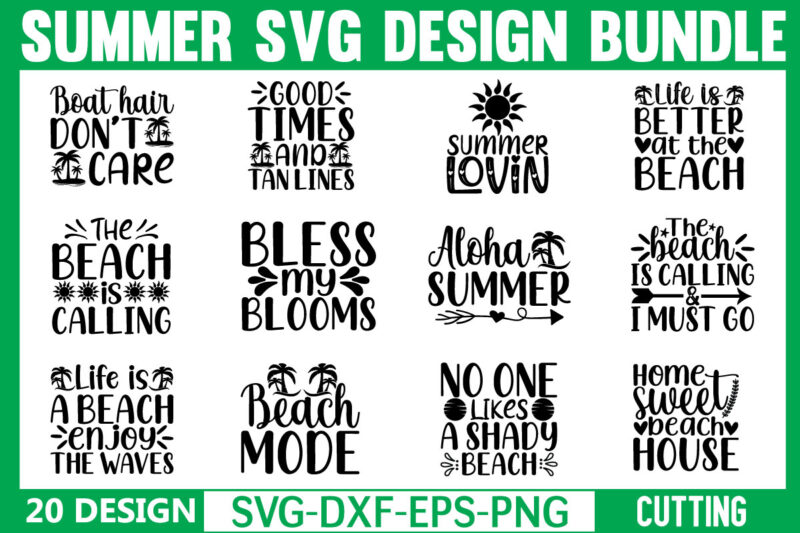 Summer svg bundle t shirt template vector