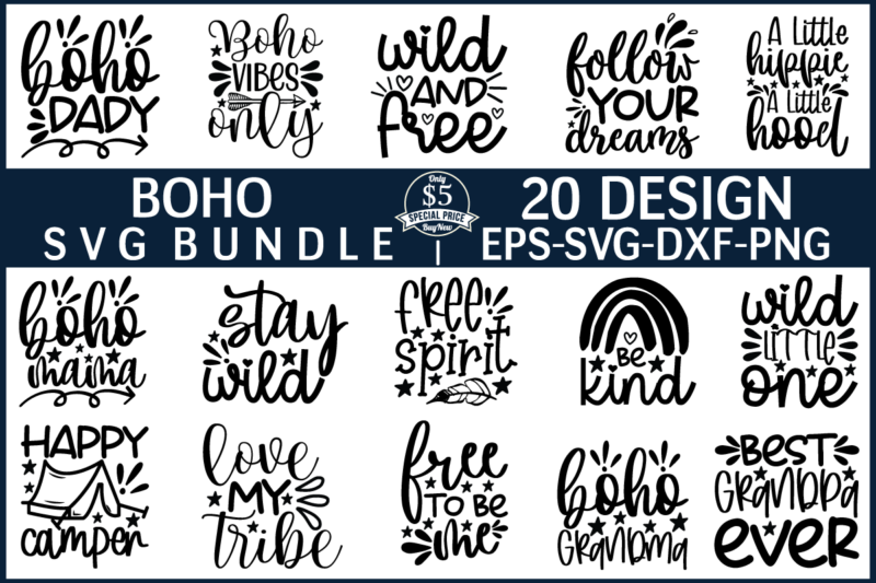 Boho SVG Design Bundle