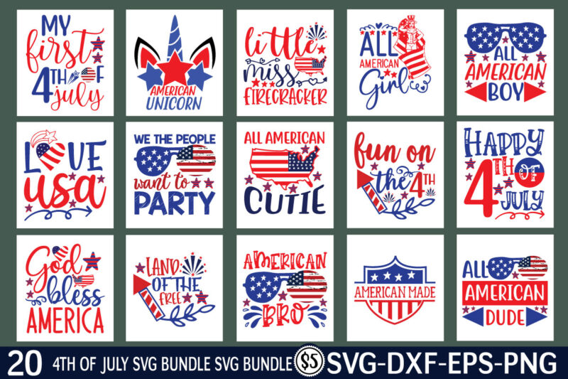 4th of July svg bundlet shirt illustration