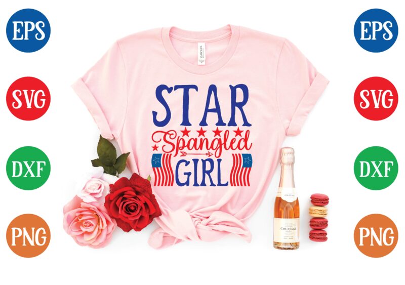 star spangled girl svg t shirt