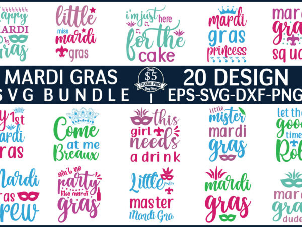 Mardi gras svg bundle for sale! t shirt designs for sale