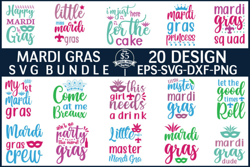 Mardi Gras SVG Bundle for sale!