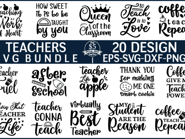 Teacher svg bundle t shirt designs for sale