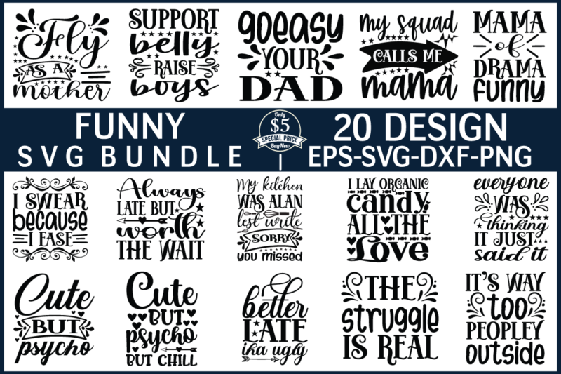 Funny SVG bundle t shirt design for sale