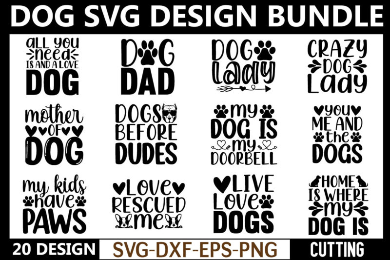 Dog svg bundle t shirt vector illustration