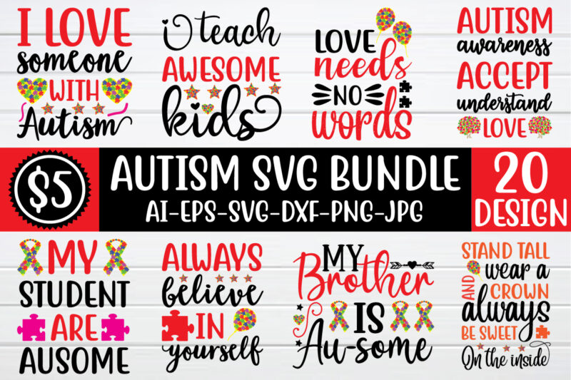 Autism svg bundle for sale!