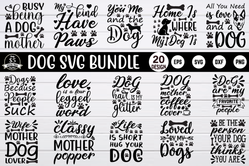 Dog svg bundle t shirt vector illustration