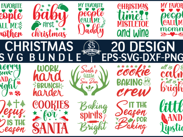 Christmas svg bundle t shirt vector file