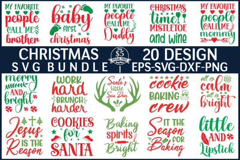 Christmas svg bundle t shirt vector file