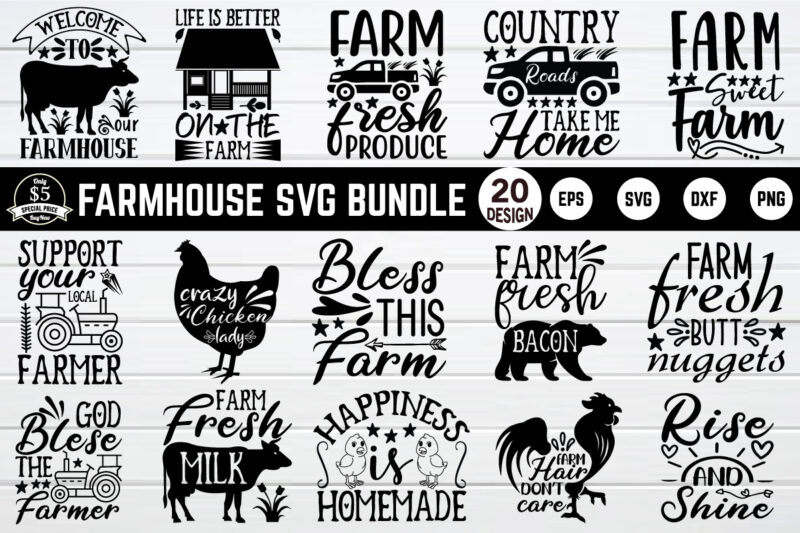 Farmhouse svg bundle for sale!