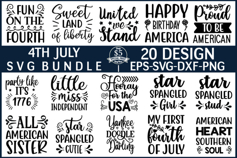 4th of July svg bundle t shirt illustration