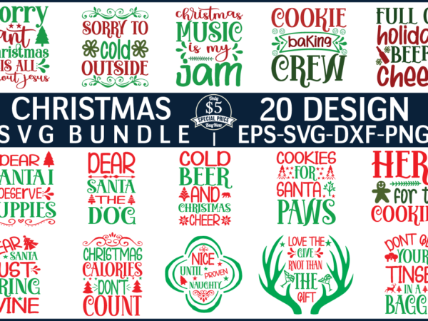 Christmas svg bundle t shirt vector file