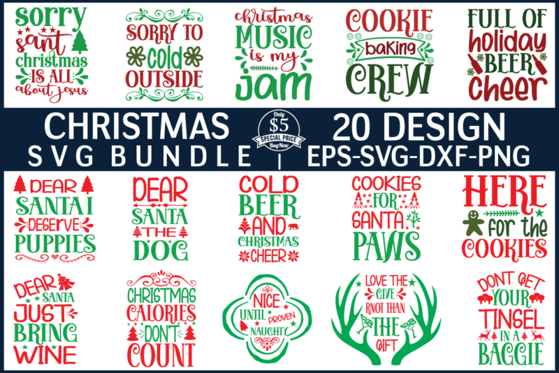 Christmas svg bundle t shirt vector file