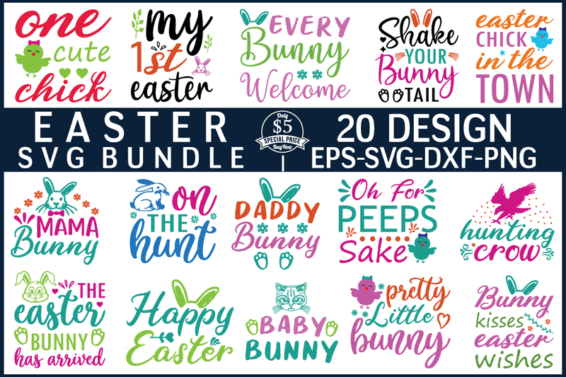 Easter svg bundle vector T shirt Design - Buy t-shirt designs