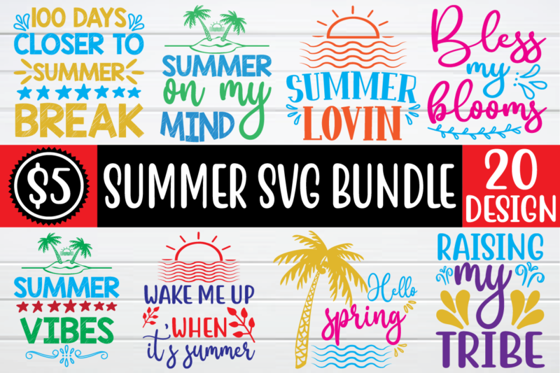 Summer svg bundle t shirt template vector