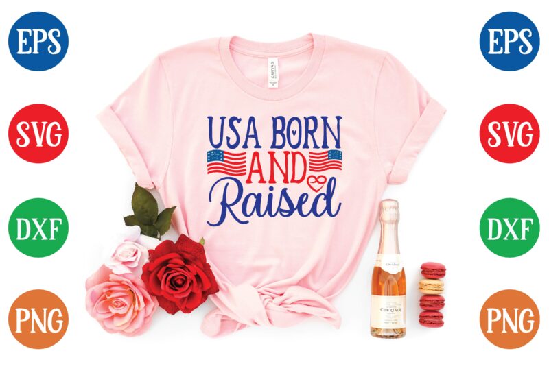 usa born and raised svg tshirt