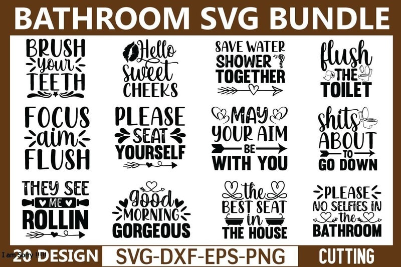 Bathroom svg bundle graphic t shirt - Buy t-shirt designs