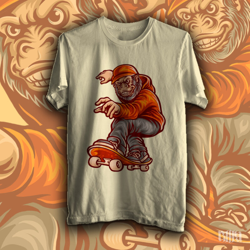 skate monkey t-shirt design