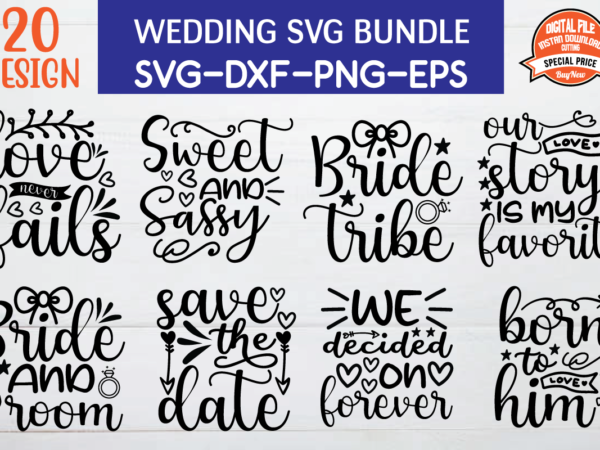 Wedding svg bundle t shirt design for sale