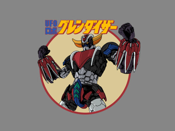 Super ufo grendizer t shirt template vector