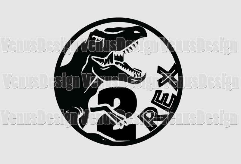 Two Rex Birthday Dinosaur Editable Tshirt Design