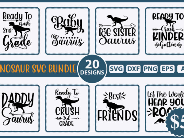 Dinosaur svg bundle vol.2 t shirt vector illustration