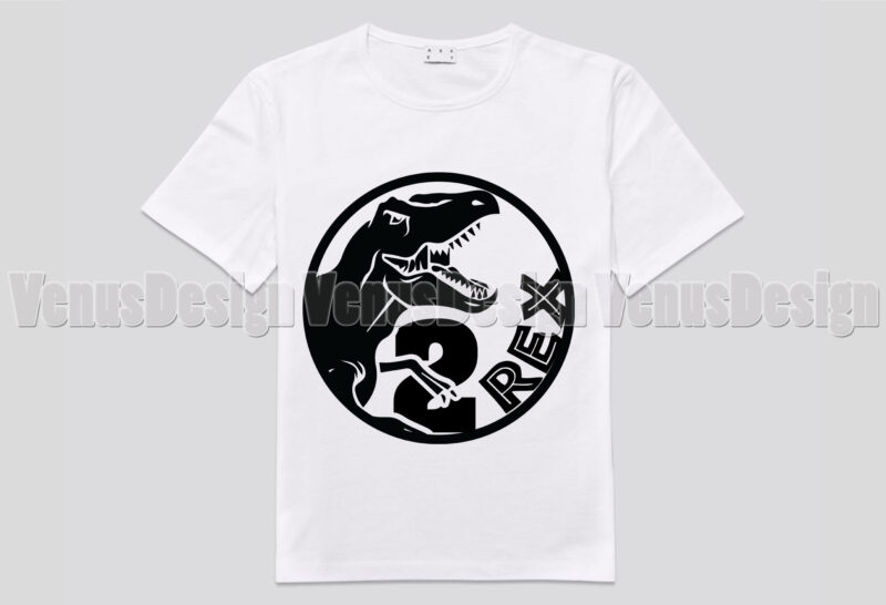 Two Rex Birthday Dinosaur Editable Tshirt Design