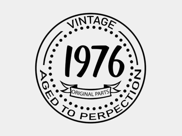 Vintage 1976 aged to perfection editable tshirt design