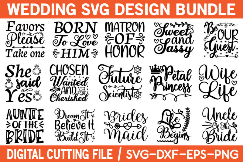 Wedding svg bundle t shirt design for sale