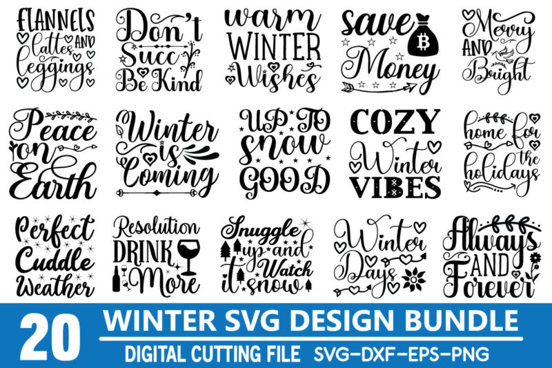 Winter SVG Design bundle for sale!