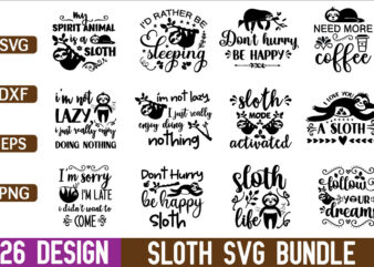 Sloth svg design Bundle for sale!,cut file Bundle